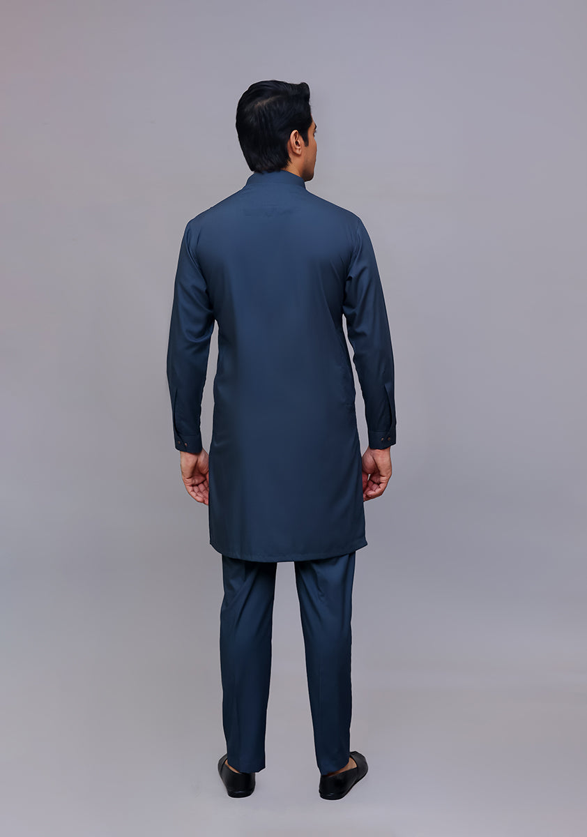 Dark Shadow Poly Viscose Slim Fit Kurta Trouser (2-Piece) - Image 3