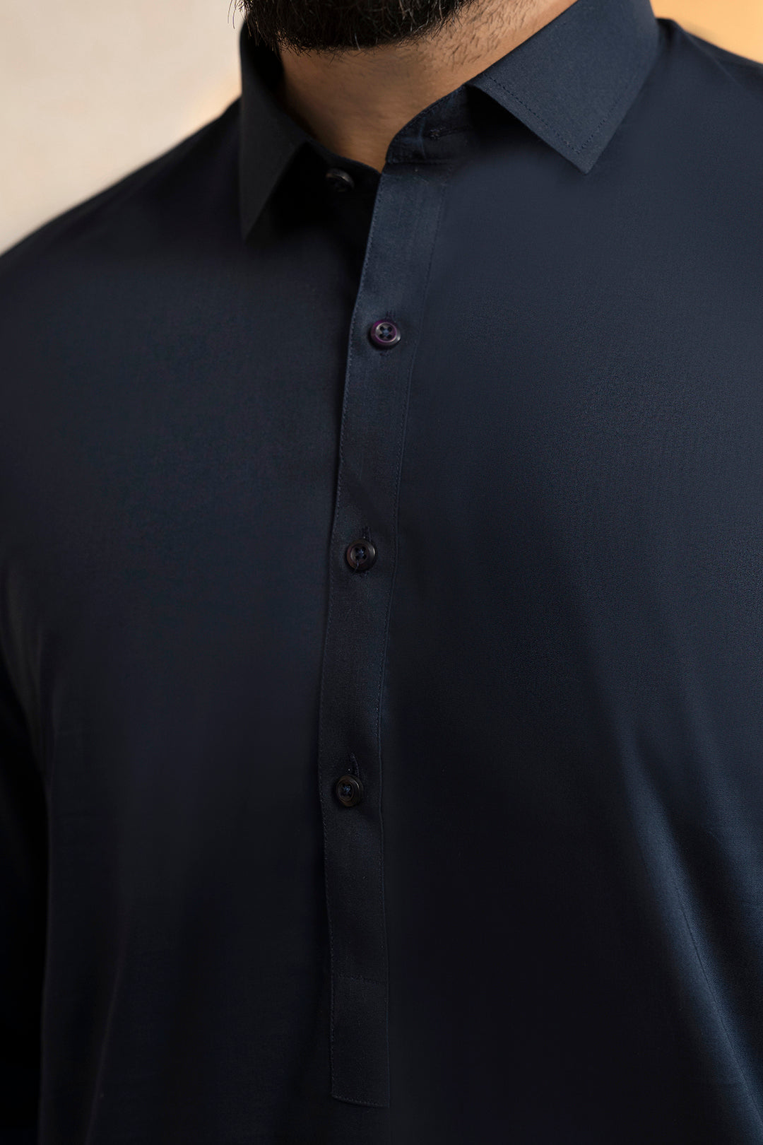 Navy Blended Fabric Shalwar Kameez (2-Piece) - Image 7