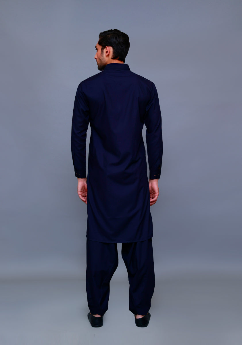 Night Sky Poly Viscose Slim Fit Shalwar Kameez (2-Piece) - Image 3