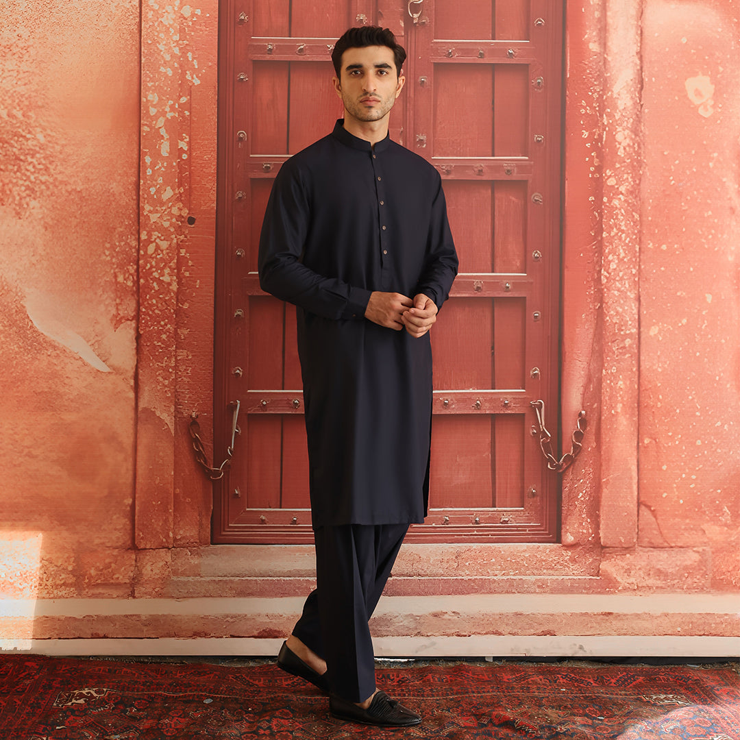 Outer Space Poly Viscose Shalwar Kameez (2-Piece) - Image 2