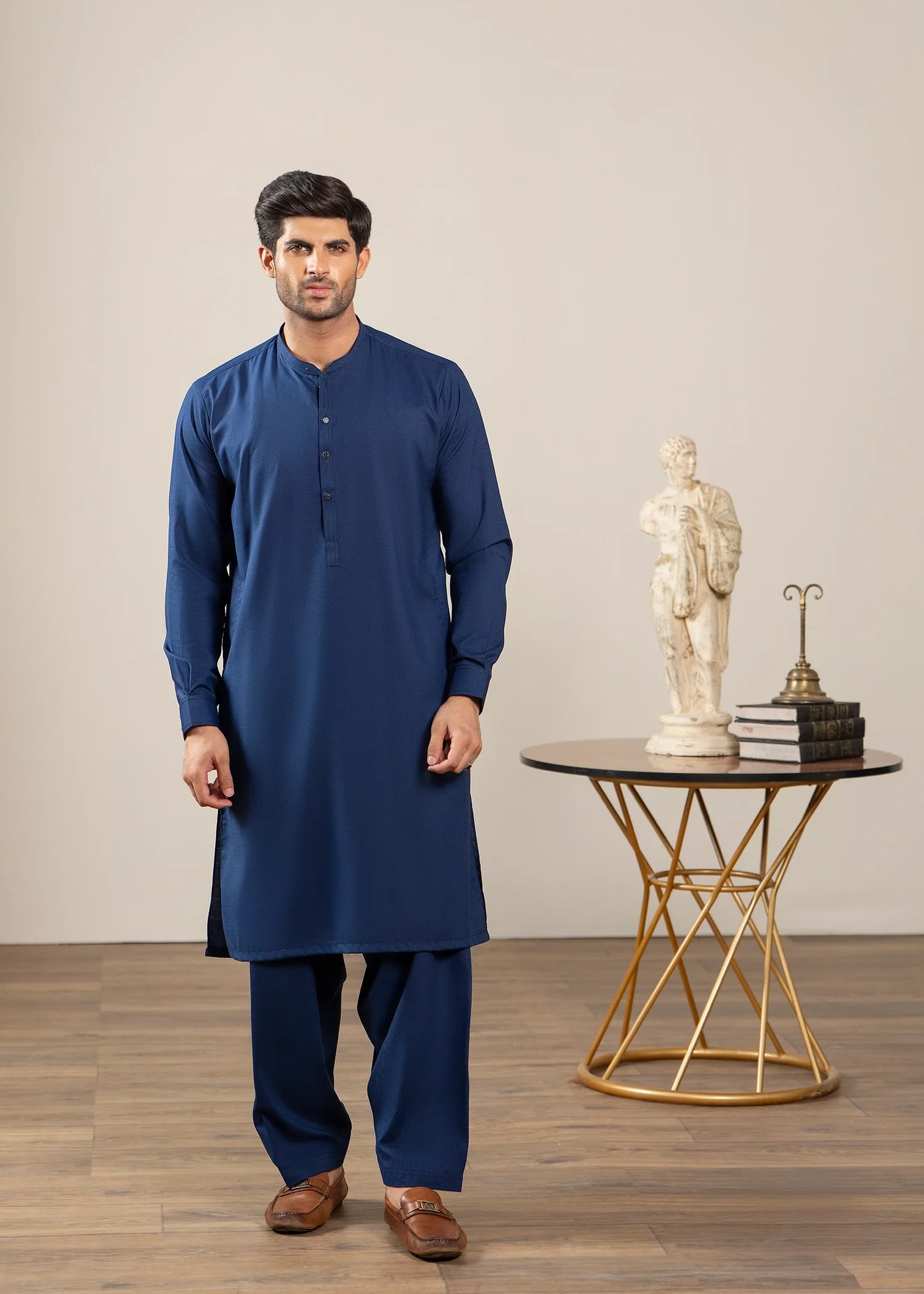 Navy Wash & Wear Shalwar Kameez (2-Piece) - Image 1