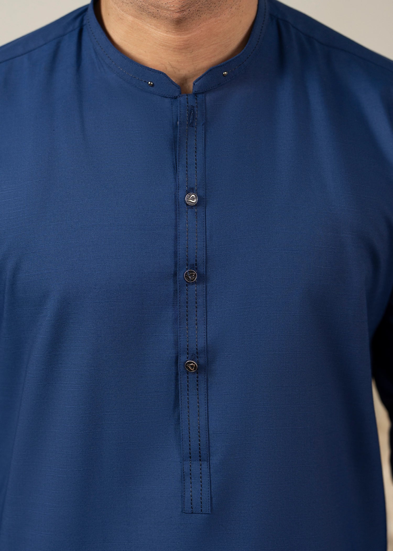 Navy Wash & Wear Shalwar Kameez (2-Piece) - Image 3