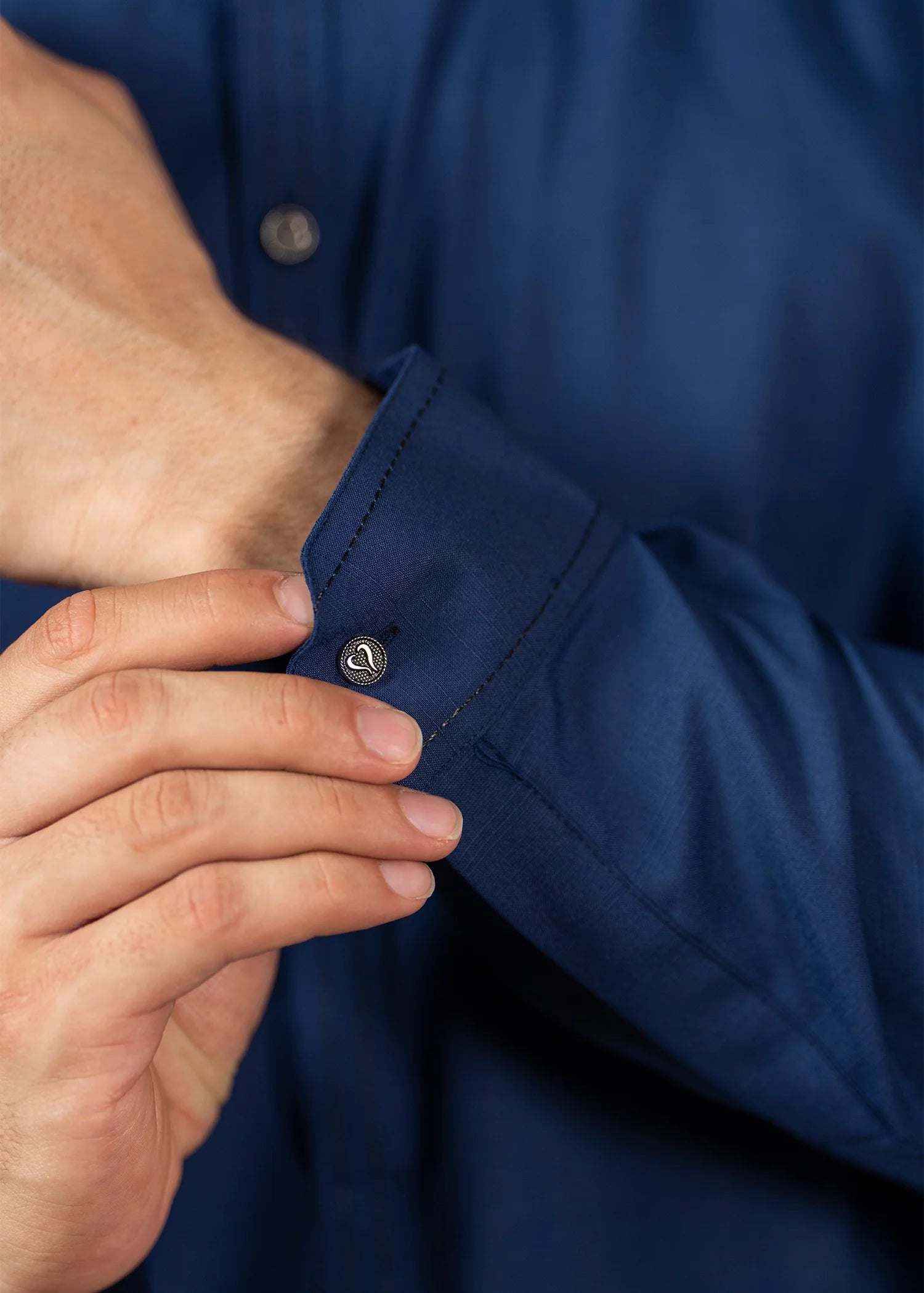 Navy Wash & Wear Shalwar Kameez (2-Piece) - Image 5