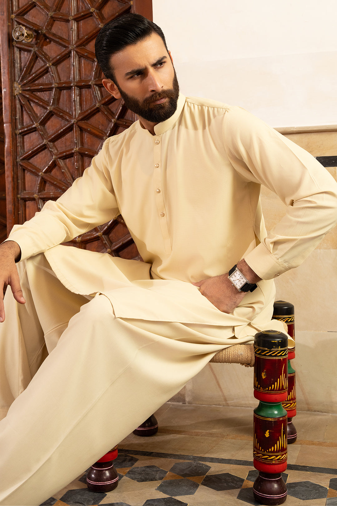 Navy Wash & Wear Shalwar Kameez (2-Piece) - Image 17