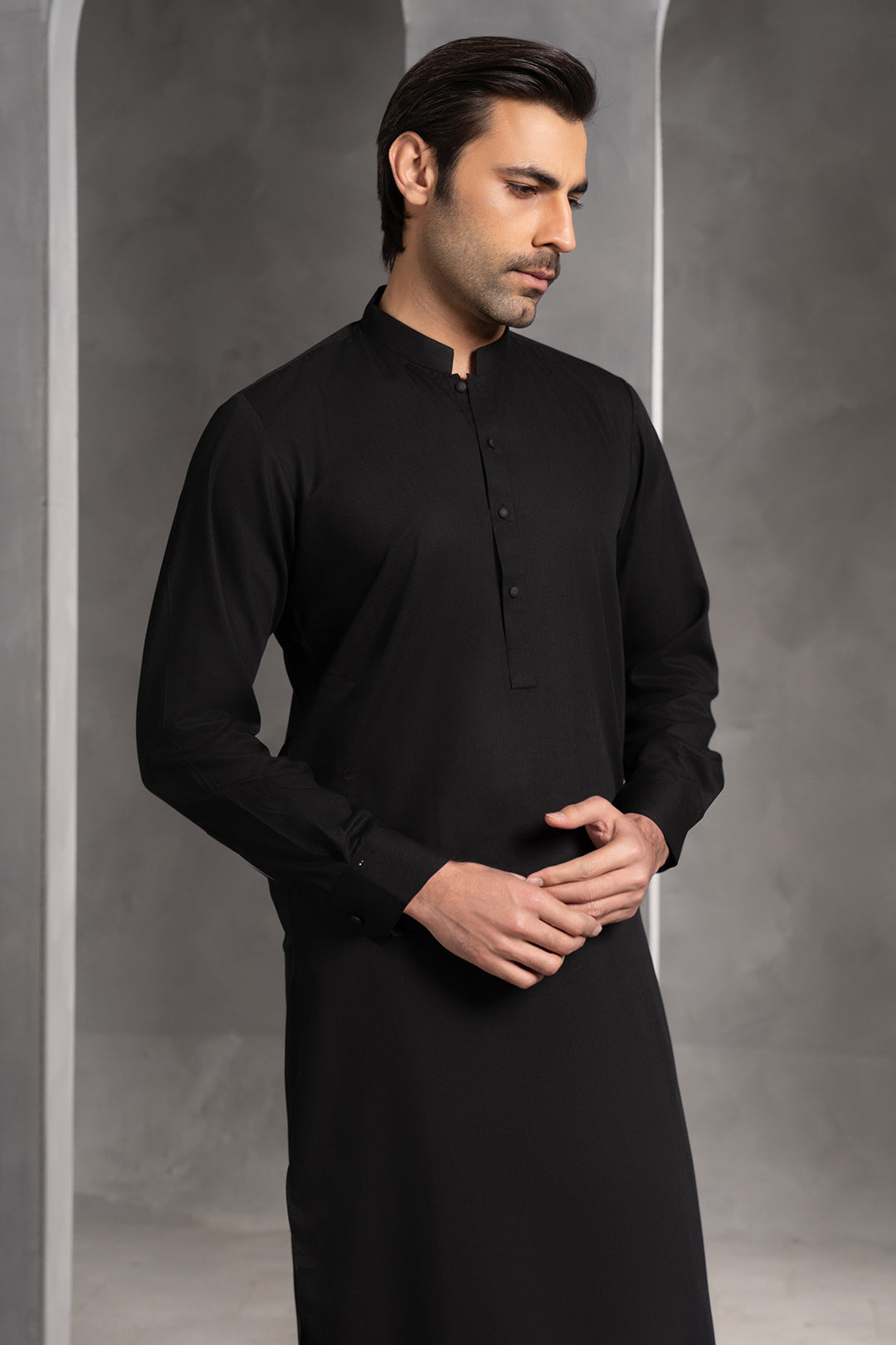 Navy Wash & Wear Shalwar Kameez (2-Piece) - Image 4