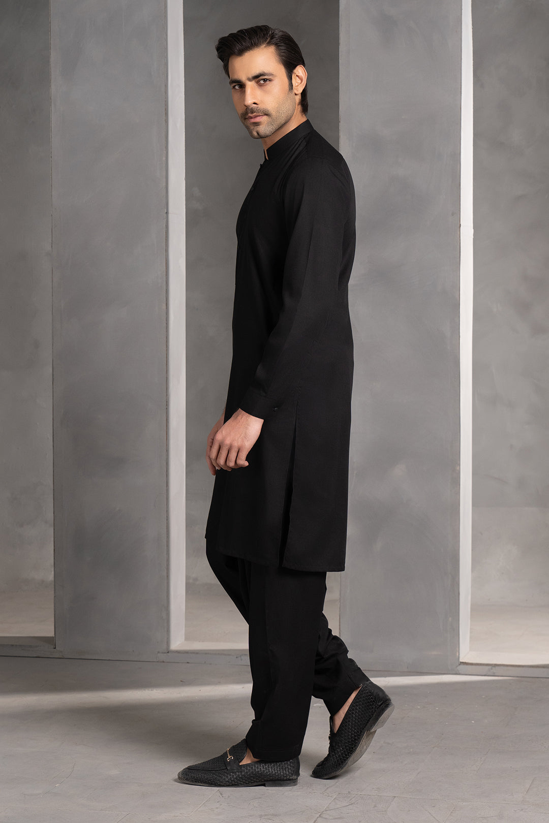 Navy Wash & Wear Shalwar Kameez (2-Piece) - Image 6