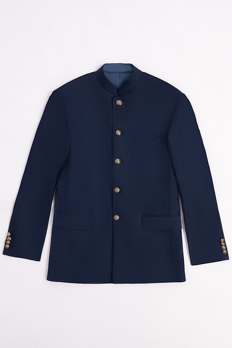 Midnight Blue Tropical Suiting Prince Coat (2-Piece) - Image 1