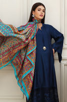 Pakistani Navy Blue Embroidered Cotton Net Salwar Kameez (3-Piece) - Image 5