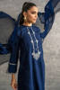 Pakistani Navy Blue Embroidered Khaddar Long Shirt (3-Piece) - Image 7