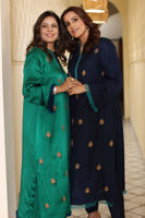 Navy Blue Handworked Silk Salwar Kameez (2-Piece) - Image 3