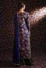 Pakistani Navy Printed Raw Silk Sharara Set (3-Piece) - Image 6