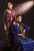 Pakistani Navy Printed Raw Silk Sharara Set (3-Piece) - Image 7