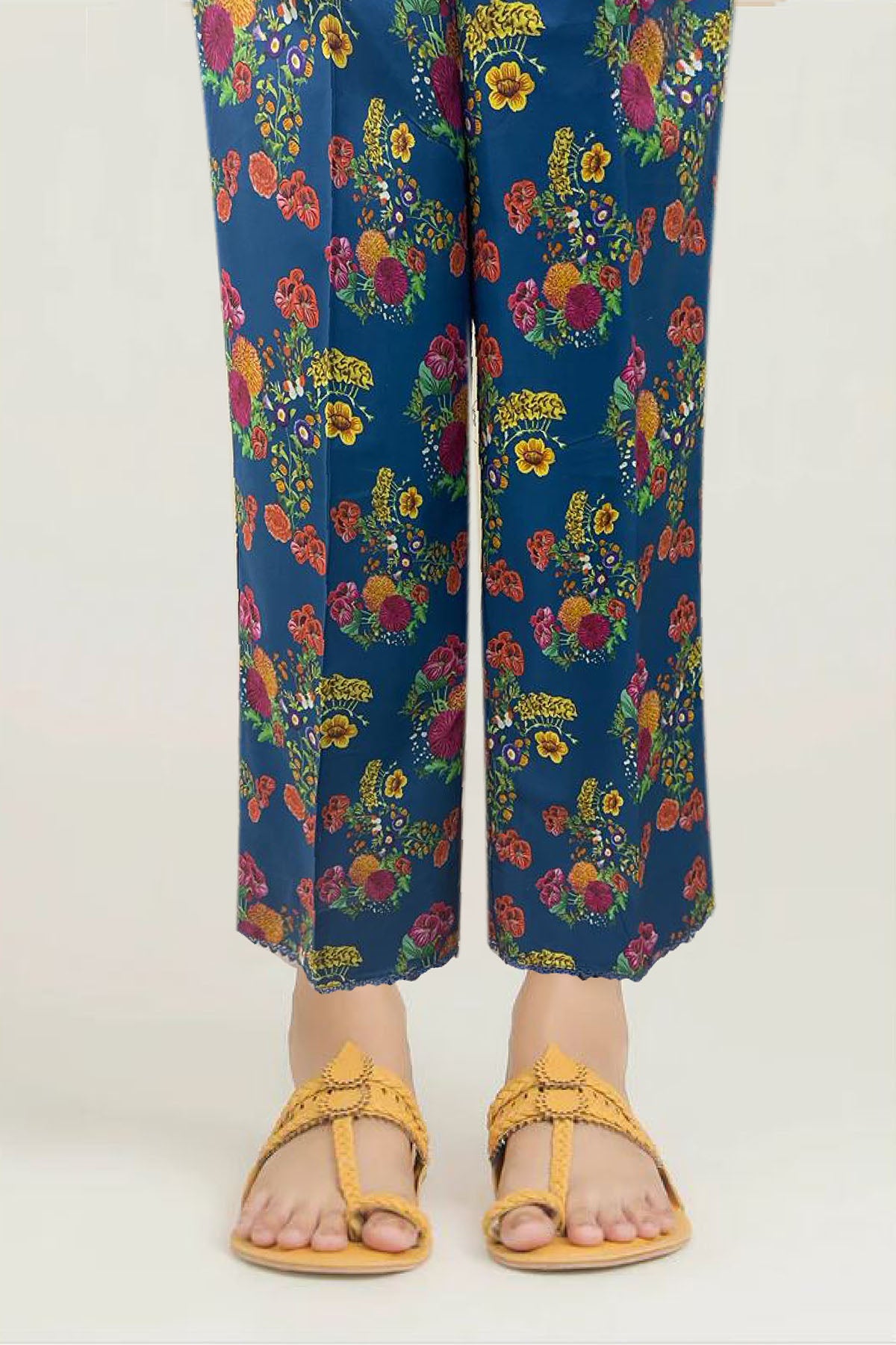 Navy Digital Printed Cotton Trouser (1-Pc) - Image 1