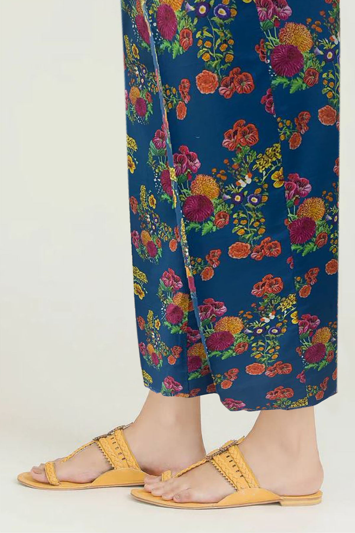 Navy Digital Printed Cotton Trouser (1-Pc) - Image 2