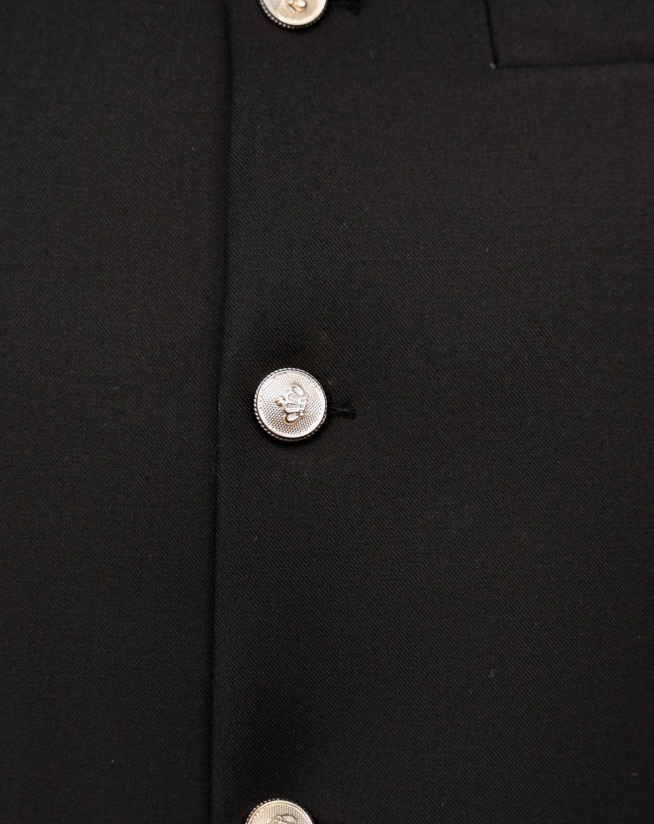 Navy Blue Blended Kurta Trouser with Black Waistcoat (3-Piece) - Image 3