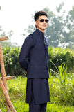 Navy Blue Boski Waistcoat Kurta Set (3-Piece) - Image 3