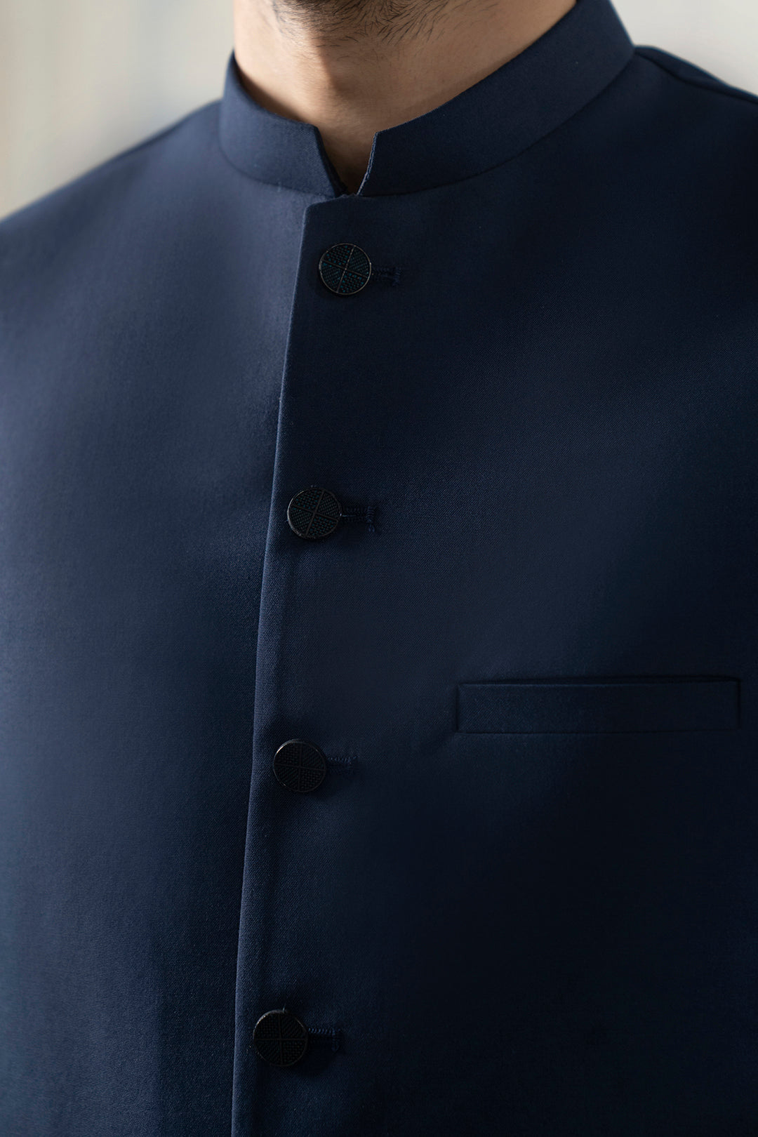 Navy Suiting Fabric Men's Waistcoat (1-Pc) - Image 17