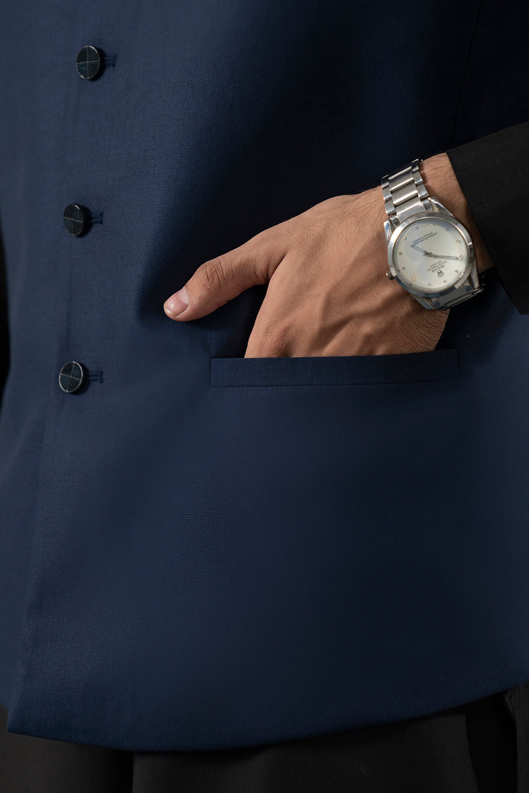 Navy Suiting Fabric Men's Waistcoat (1-Pc) - Image 23