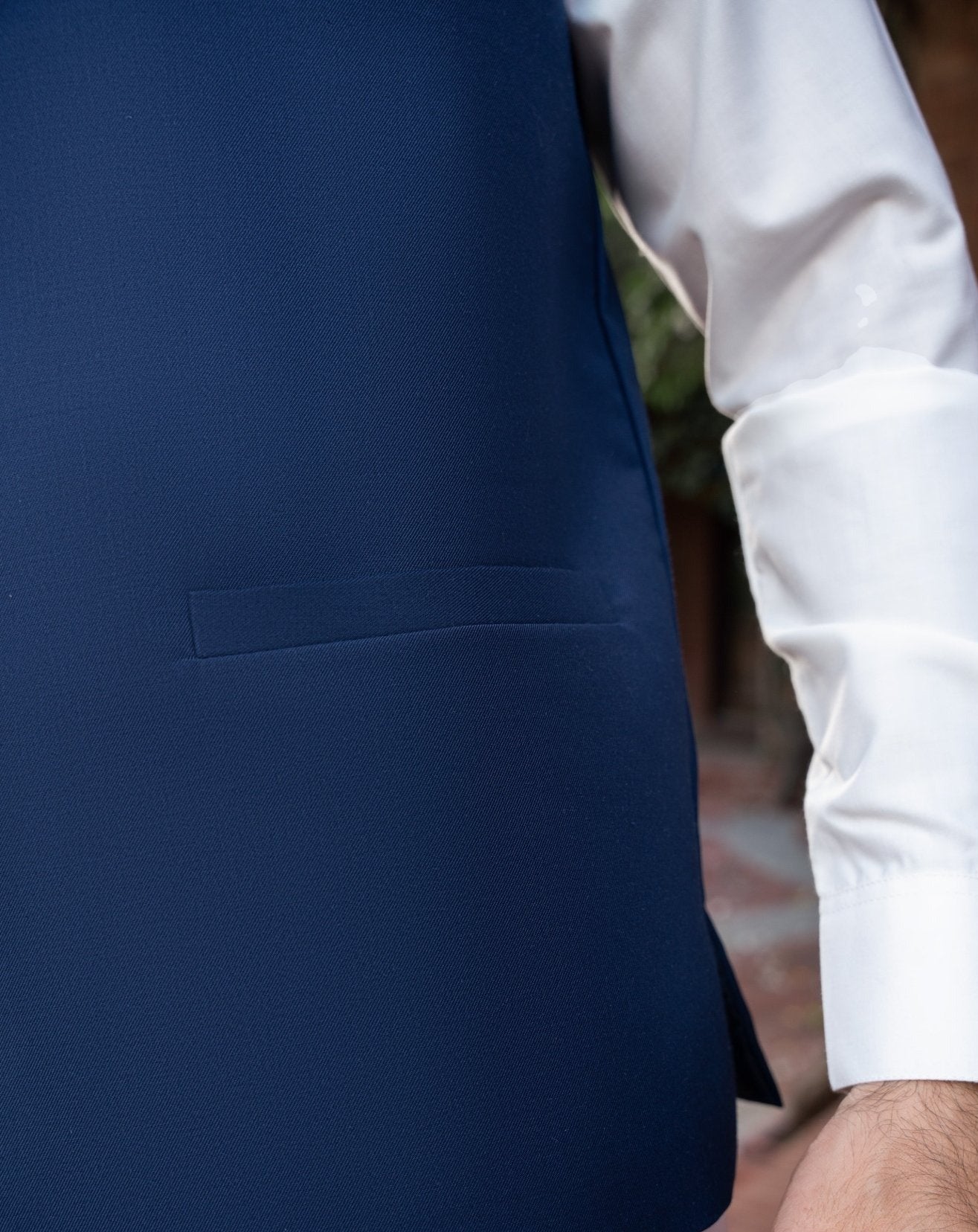 Navy Blue Suiting Waistcoat Kurta Set (3-Piece) - Image 3