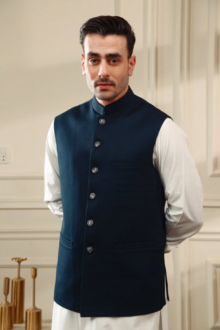 Navy Suiting Waistcoat with Metal Buttons (2-Piece) - Image 2