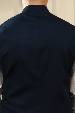 Navy Suiting Waistcoat with Metal Buttons (2-Piece) - Image 3
