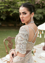 Nude Pearl & Crystal Net Pishwas Dress (3-Piece) - Image 4