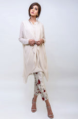 Parfait Nude Embroidered Georgette Chiffon Salwar Kameez (2-Piece) - Image 2