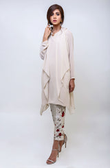 Parfait Nude Embroidered Georgette Chiffon Salwar Kameez (2-Piece) - Image 5