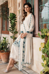Parfait Nude Embroidered Georgette Chiffon Salwar Kameez (3-Piece) - Image 4