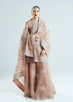 Pakistani Nude Hand-Embellished Organza Sharara (3-Piece) - Image 10