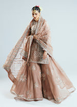 Pakistani Nude Hand-Embellished Organza Sharara (3-Piece) - Image 11