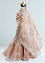 Pakistani Nude Hand-Embellished Organza Sharara (3-Piece) - Image 6