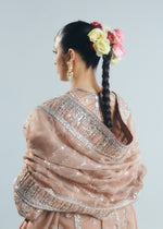 Pakistani Nude Hand-Embellished Organza Sharara (3-Piece) - Image 8