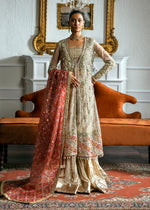 Nude Embellished Net Gown with Sharara (4-Piece) - Image 2