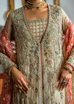 Nude Embellished Net Gown with Sharara (4-Piece) - Image 4