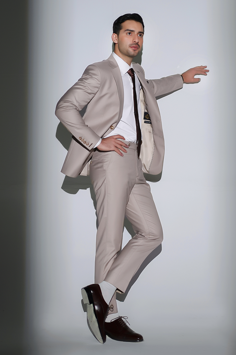 Skin Tailored Tropical Wool Blend Groom Suit (2-Piece) - Image 3