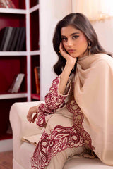 Parfait Nude Cutwork Embroidered Georgette Chiffon Salwar Kameez (3-Piece) - Image 6