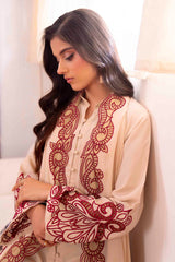 Parfait Nude Cutwork Embroidered Georgette Chiffon Salwar Kameez (3-Piece) - Image 8