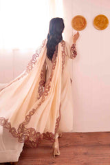 Parfait Nude Cutwork Embroidered Georgette Chiffon Salwar Kameez (3-Piece) - Image 9