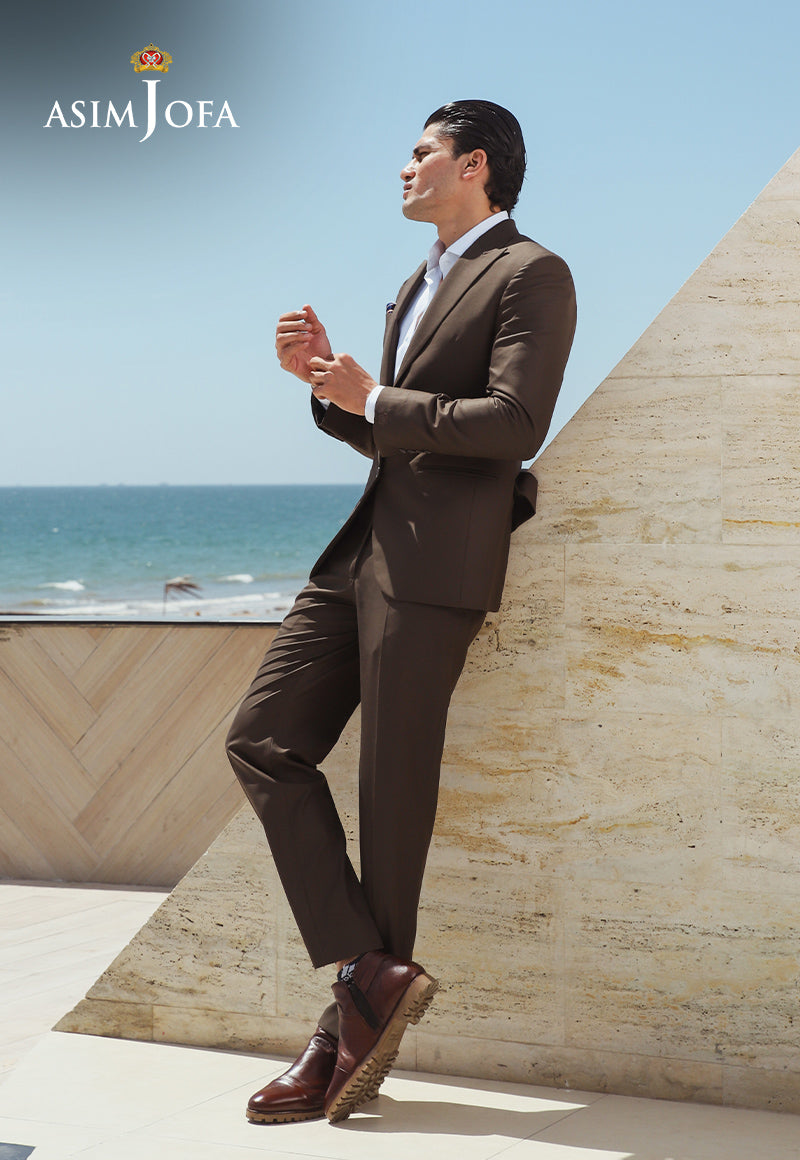 Deep Olive Green Suiting Fabric 2-Piece Suit (Slim Fit) - Image 4