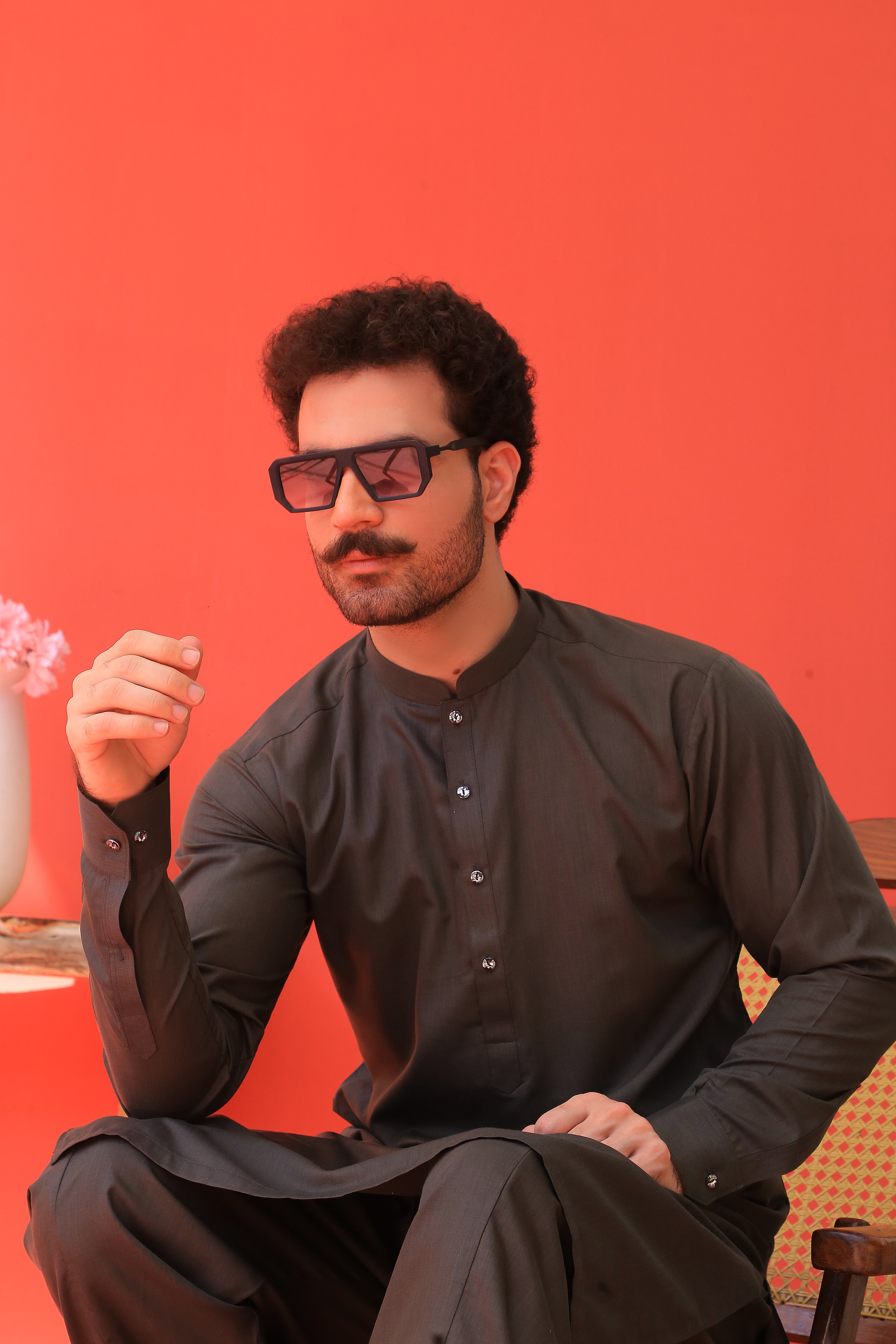 Deep Olive Cotton Blend Shalwar Kameez (2-Piece) - Image 5