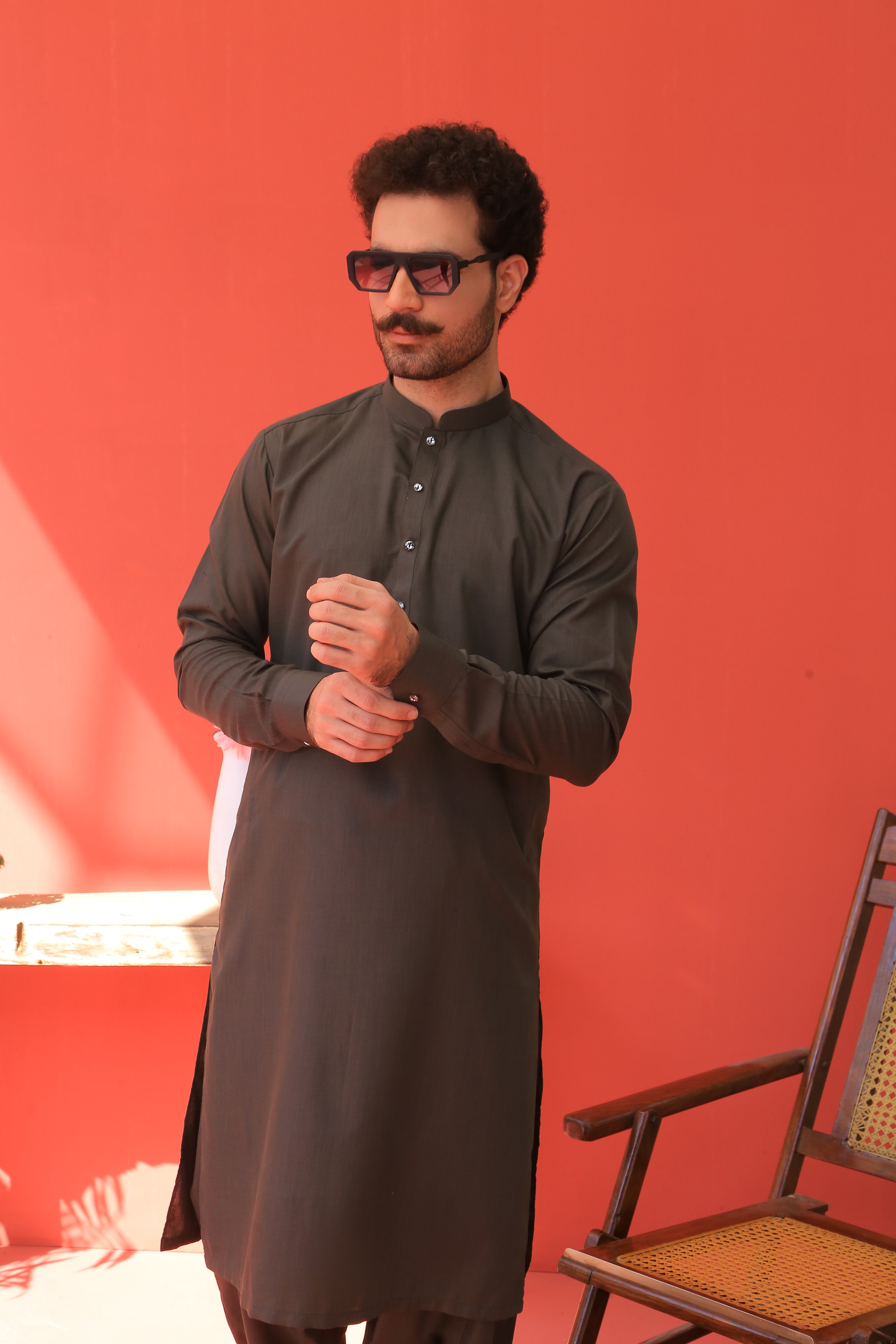 Deep Olive Cotton Blend Shalwar Kameez (2-Piece) - Image 6