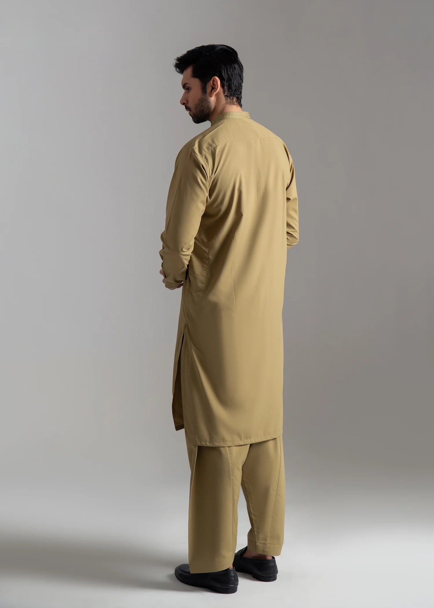 Olive Wash & Wear Shalwar Kameez (2-Piece) - Image 4