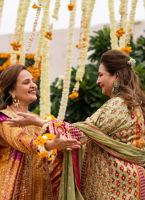 Orange Zari Cotton Net Angarkha (3-Piece) - Image 7