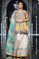 Deep Orange Embroidered Organza Angrakha (3-Piece) - Image 1