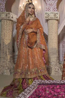 Orange Zardozi Jamawar Kalidaar Gharara (3-Piece) - Image 2