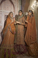 Orange Zardozi Jamawar Kalidaar Gharara (3-Piece) - Image 5