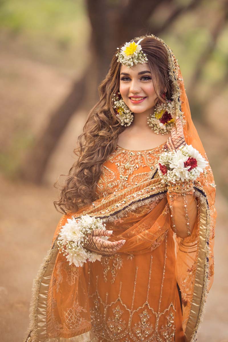 Pakistani Burnt Orange Embellished Net & Raw Silk Farshi Gharara (3-Piece) - Image 6