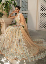 Orange Embellished Net Gown with Raw Silk Inner (2-Piece) - Image 4