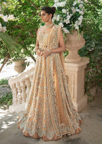 Orange Embellished Net Gown with Raw Silk Inner (2-Piece) - Image 7